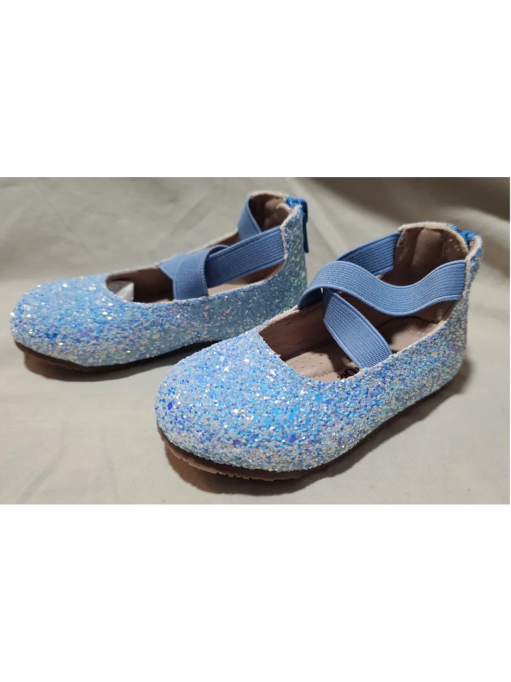 Toddler Girls A Bear Co. Glitter Dress Ballet Shoes Blue size 6